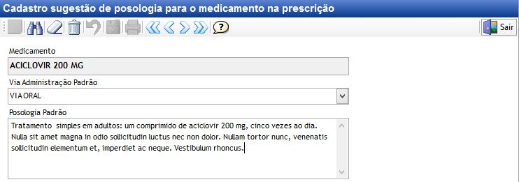 Medicamento Padrão Posologia