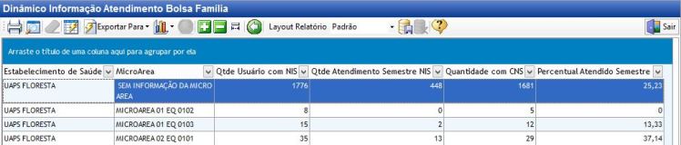 Dinâmico Informação Atendimento Bolsa Família