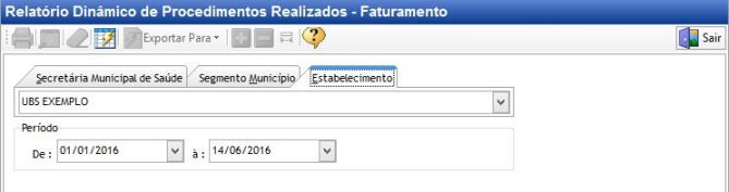 Relatório Dinâmico de Procedimentos Realizados - Faturamento