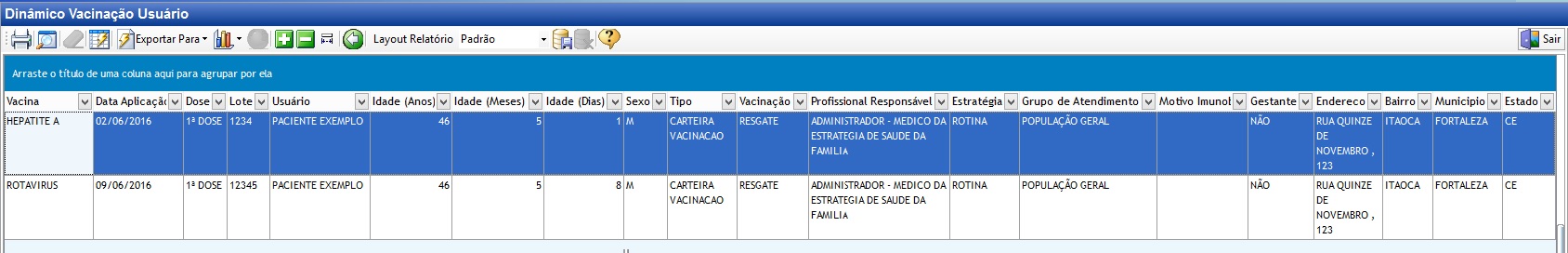 Dinâmico Vacinação Usuário