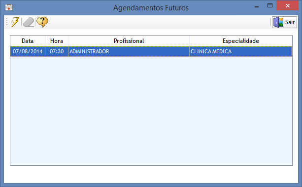 Imagem da Tela de Agendamentos Futuros