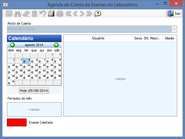 Agendamento de Coleta de Exames
