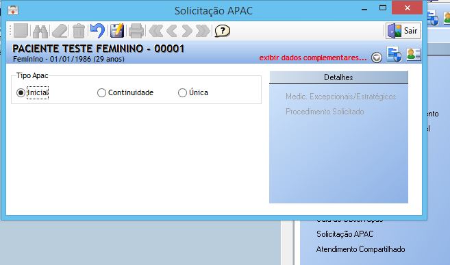 Solicitação APAC