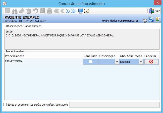 Realização de Procedimentos