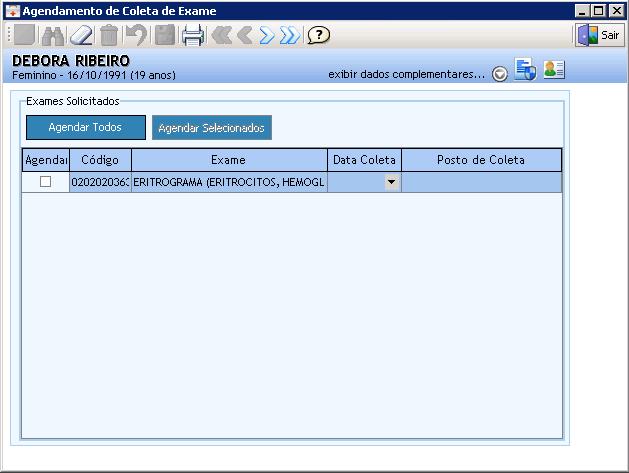 Agendamento de Coleta de Exames