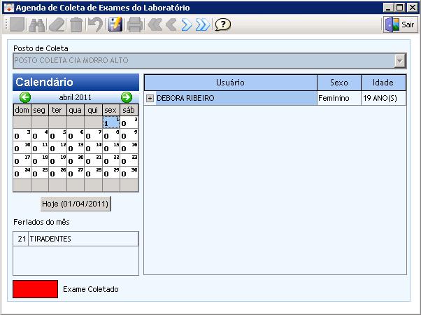 Agendamento de Coleta de Exames