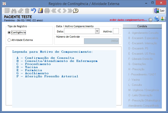 Contingência e atividades externas