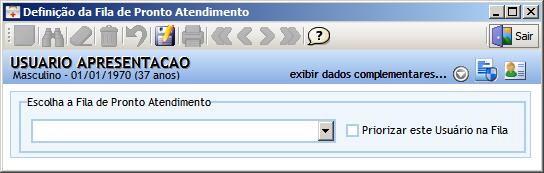 Imagem da Tela de Definição de Pronto-Atendimento Definição Pronto-Atendimento