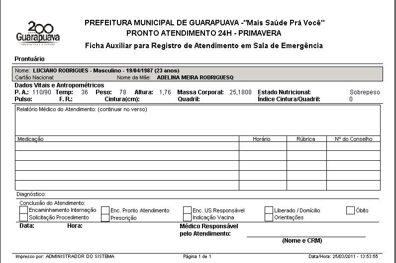 Ficha Urgência e Emergência