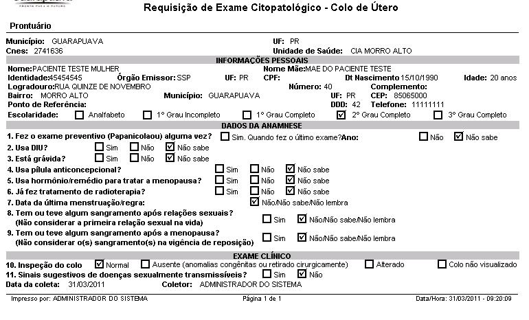 Exame citopatológico