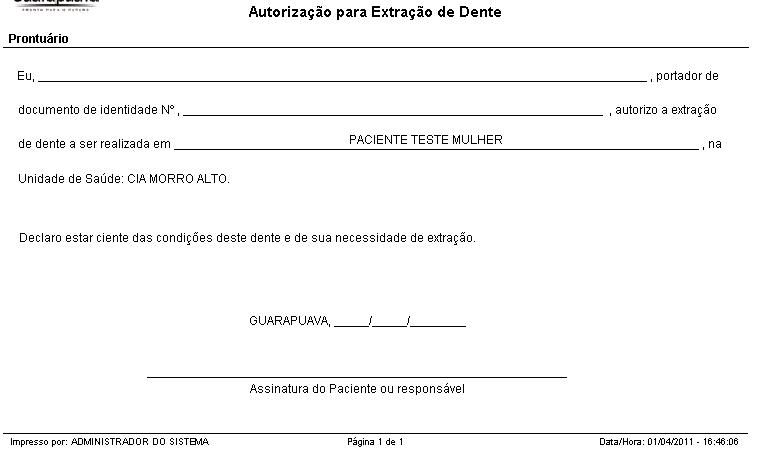 Odontologia - Autorização