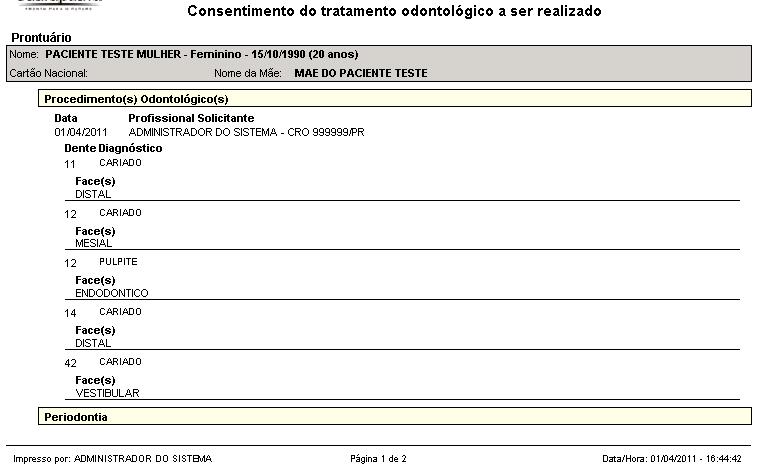 Odontologia - Consentimento