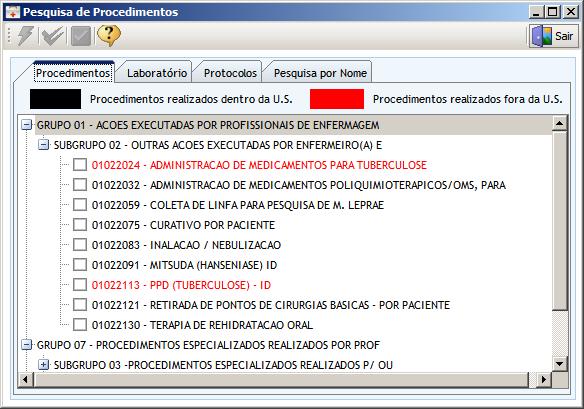 Pesquisa de Procedimentos