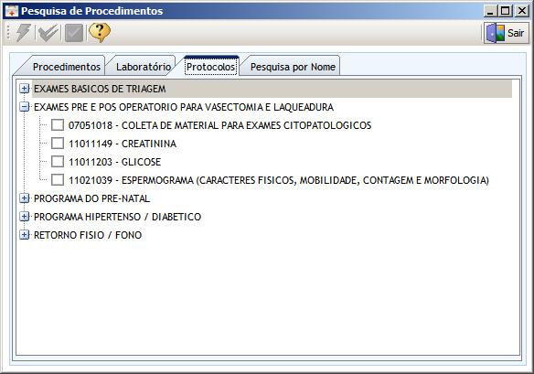 Pesquisa de Procedimentos