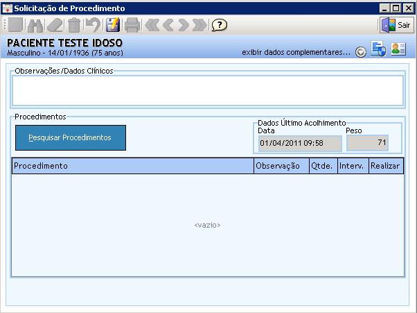 Solicitação de Procedimentos
